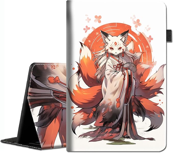 Case for All-New Amazon Fire HD 10 and 10 Plus Tablet (13th/11th Generation 2023/2021 Release) 10.1 - Slim Fit Standing Cover with Auto Sleep/WakeAnime Japanese Kitsune