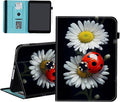 Case for Samsung Galaxy Tab A11 8.7 Inch 2025/A9 8.7 Inch 2023Wallet PU Leather Folio Cover Multi-Angle Stand with Auto Wake/SleepLadybug on Daisy Flower