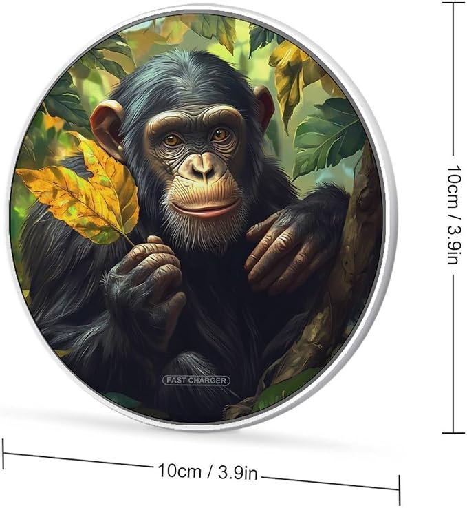 Monkey Gorilla Wireless Charger Anti-Slip Wireless Charging Pad Slim Charger Mat for Men Women