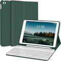 kenke for iPad 6/5th Generation Case with Keyboard 9.7 Inch 2018/2017 iPad Air 2/1 Detachable Wireless Bluetooth iPad Keyboard Case with Built-in Left Side Pencil Holder Auto Wake/Sleep(Dark Green)
