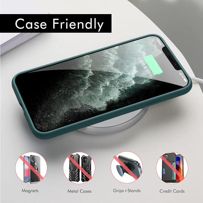 Magnetic Wireless Charger Fast 15W Wireless Charging Station/Pad Qi-Certified Compatible with iPhone 13/12/11/11 Pro Max/XS Galaxy S20/S10 AirPods 3 Silver