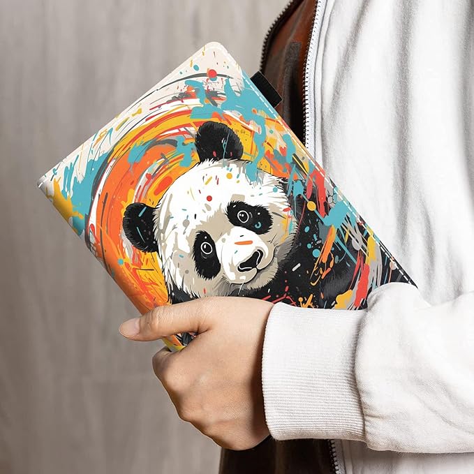 Case for All-New Amazon Kindle Fire HD 10 &amp 10 Plus Tablet 10.1 (13th/11th Generation 2023/2021 Release) - PU Leather Folio Case with Smart Auto Wake/Sleep Watercolor Panda