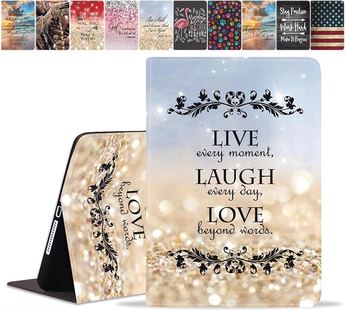 Rainbow Glitter Quote Live Laugh Love