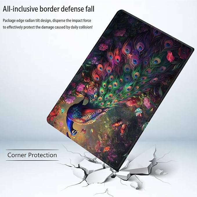 Bxgolkgd Tablet Case for 6.8 Kindle Paperwhite (11th Generation-2021) &amp Kindle Paperwhite Signature EditionAuto Wake/Sleep FunctionPeacock Flower