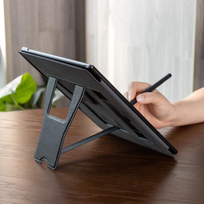 CoBak Case for Remarkable 2 Paper Tablet with Two Viewing Angles- Lightweight and Hard Back Shell Protective Book Folio Cover with Built-in Pen Holder - for 10.3 2020 Released (with Stand Black)