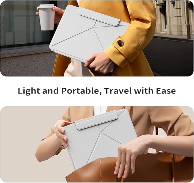 kenke Case for iPad Air 11 Inch M4/M3/M2 (2026/2025/2024) iPad Air 5th/4th Generation 10.9 Inch (2022/2020) with Clasp Slim Multi Angle Stand Cover with Pencil Holder Magnetic Back Light Gray