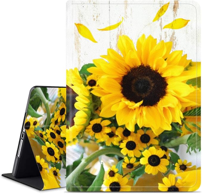 Wood Grain Sunflowers