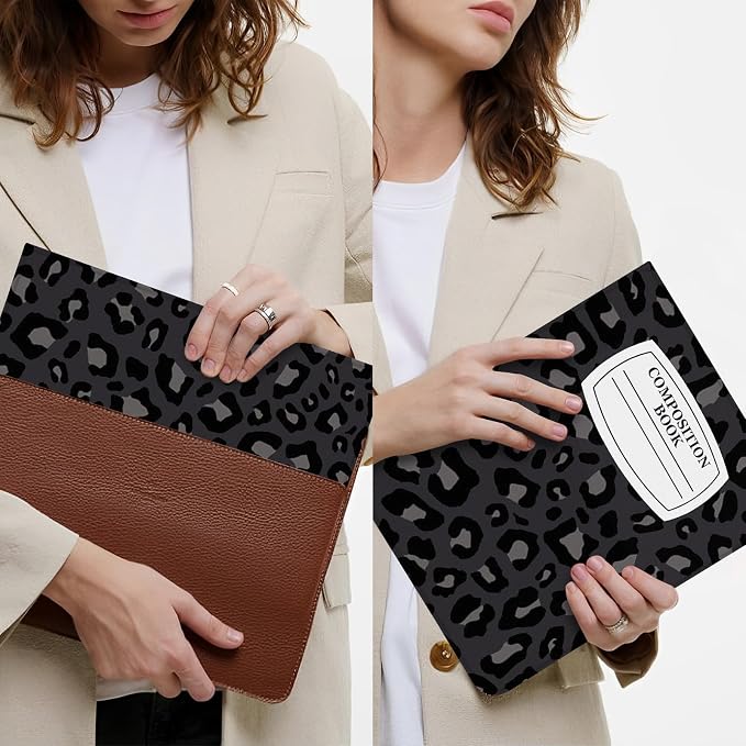 NoteBook Black Gray Leopard