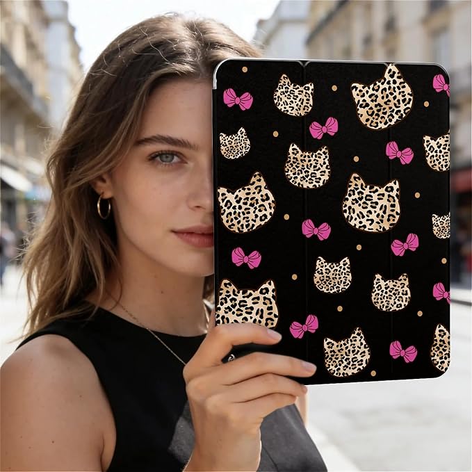 cute cat with Leopard Pink Bow