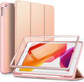 SURITCH Case for iPad 10.2 2021/2020/2019 (9th/8th/7th Generation) Shockproof Protective Smart Cover Case with Stand and Auto Sleep/Wake for iPad 10.2 Inch (Rose Gold)