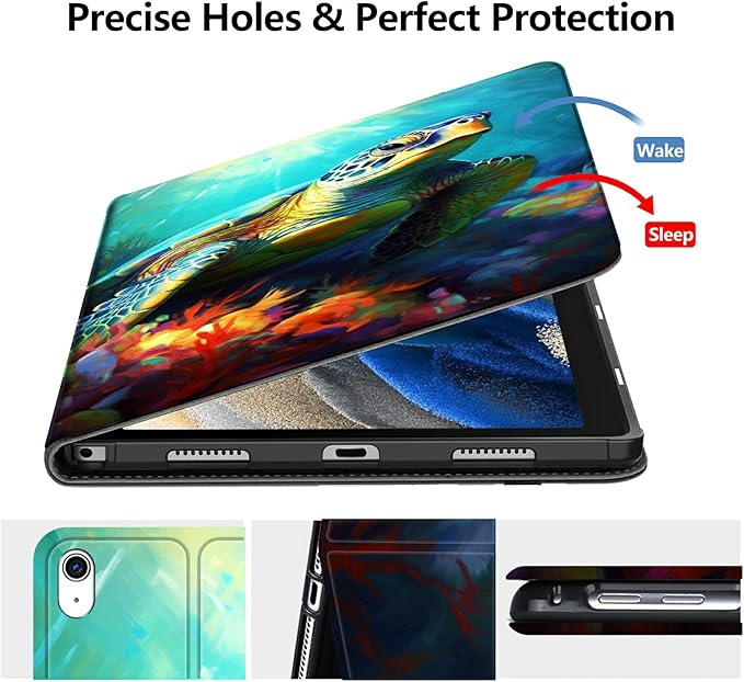 Case for iPad 10.5/iPad Air 3rd Generation 2019 / iPad Pro 2017 PU Leather Smart Protective Cover with Auto Sleep/Wake for iPad Air 3rd 10.5Colorful Turtle