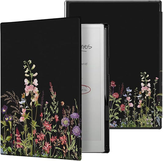 CoBak Case for Remarkable Paper Pro Color Tablet 11.8 2024 Released- Smart Auto Sleep/Wake Folio Lightweight Protective Cover with Built-in Pen Holder and Nibs Holder (Dark Botanica)