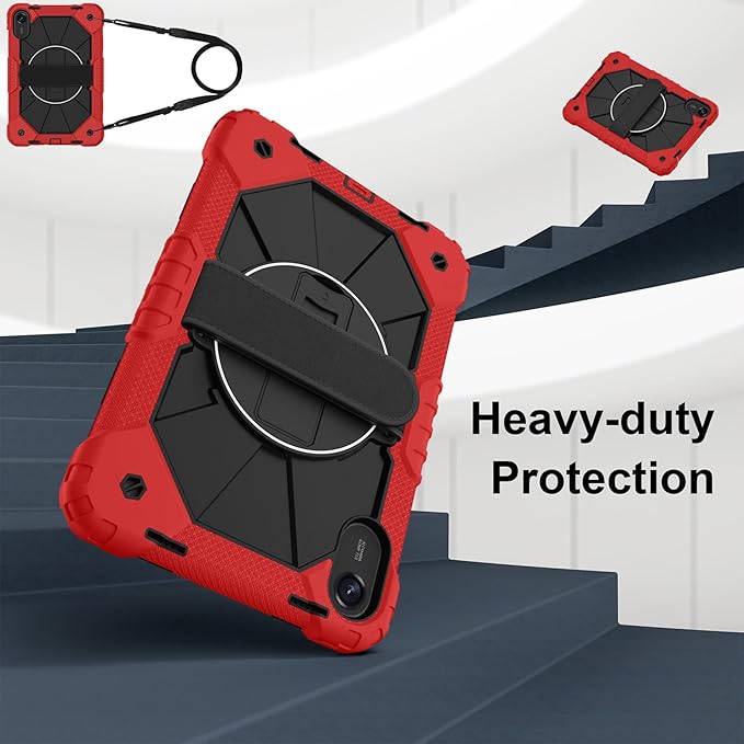 Case for Xiaomi Redmi Pad 2 Pro 12.1 inch (2025) TabletHeavy Duty Cover Rugged Shockproof Protective Case w/Kickstand Cover for Redmi Pad 2 Pro 12.1 inch (Black/Red)