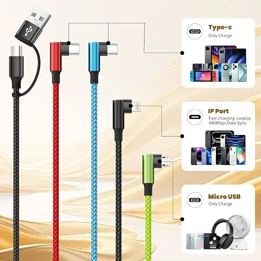 USB A+C-Red_Blue_Black_Green-1Pack