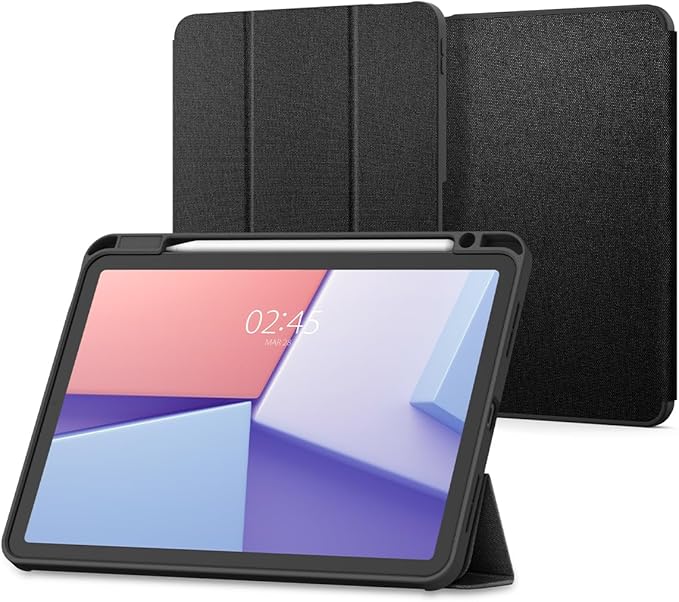 Spigen for iPad Air 11 Inch Case M4 (2026) iPad Air 11 Inch Case M3/M2 (2025-2024) 10.9 Inch 5th/4th Generation Case (2022/2020) Urban Fit Premium Fabric Tri-Fold Cover Black