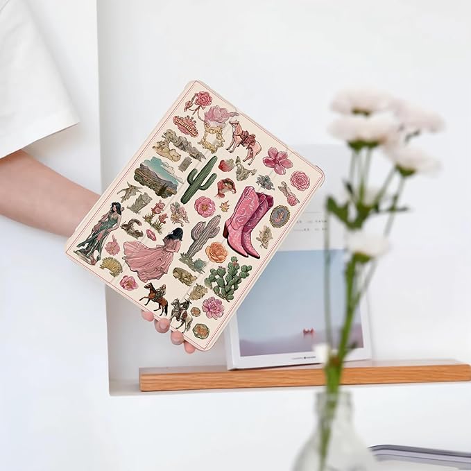 Cute Western Cowgirl for iPad (A16) 11th Generation Case 11 Inch 2025 for iPad 10th Gen Case 10.9 Inch 2022 with Pencil Holder Auto Sleep/Wake Pink Leather Soft TPU Back Cover