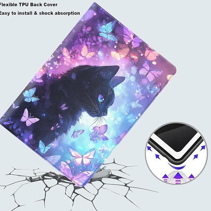 Black Cat and Purple Butterfly