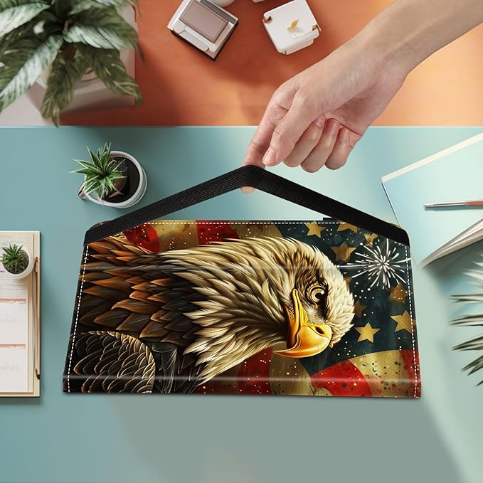 Case for iPad 9th Generation/iPad 8/iPad 7 iPad 10.2 2021 2020 2019/iPad Air 10.5/iPad Pro 10.5Card Slot PU Leather TPU Case Pen Holder Auto Wake SleepEagle American Flag