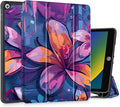 Mektron Designed Printed iPad 10.2 Case 9th Gen (2021)/ 8th Gen (2020)/ 7th Gen (2019) with Pencil Holder Slim Stand Protective Case with Soft TPU Back for iPad 10.2 Inch Graffiti Flower