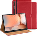 DTTO for Samsung Galaxy Tab S10 Ultra / S9 Ultra / S8 Ultra Case 2024/2023/2022 Premium Leather Business Folio Stand Cover with S Pen Holder for 14.6 Inch Tablet Auto Wake/Sleep Red