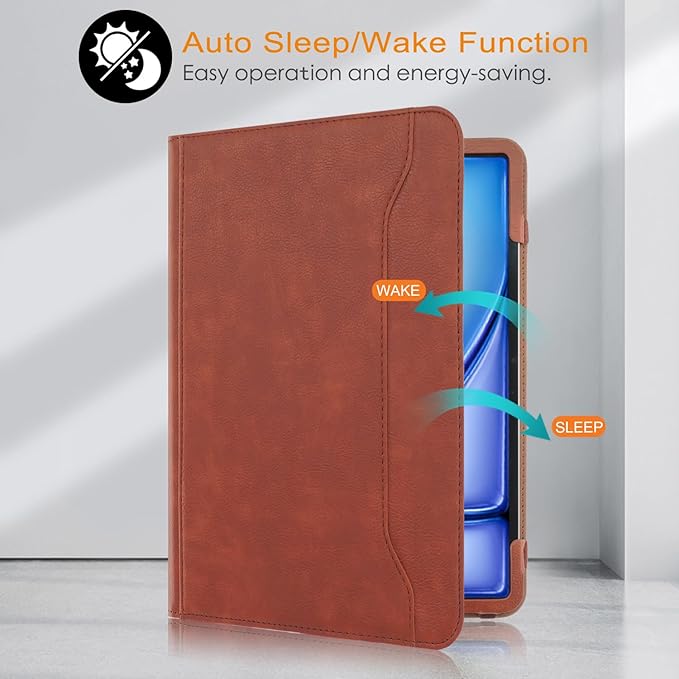 Case Compatible with Tablet iPad Pro 13 inch 7th Generation M4 2024iPad Air 13 inch M2 2024Cover 360° Rotating Stand PU Leather for iPad Pro 12.9 inch 6th/5th /4th/3rd GenBrown