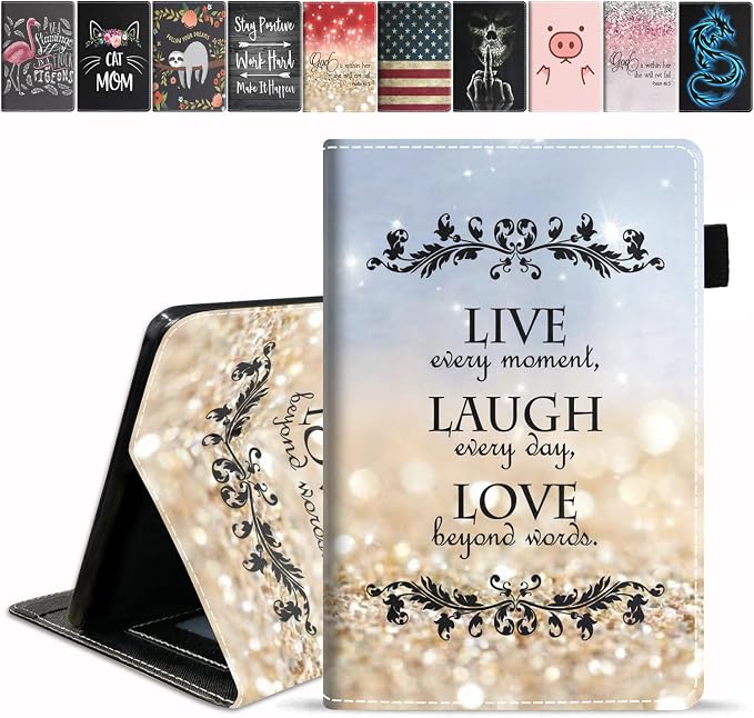 Rainbow Glitter Quote Live Laugh Love