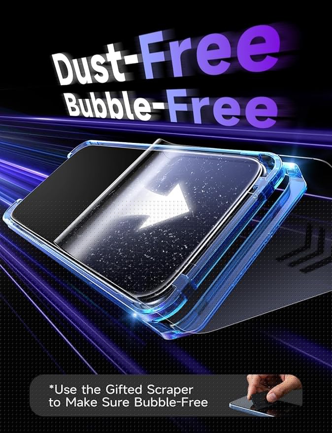 LISEN 2 Pack [Top 9H+ Hardness] Glass for iPhone 17 / iPhone 16 Pro Screen Protector Military Grade Shatterproof 8K HD Auto Dust-Elimination Bubble Free Tempered Glass with Ultra Fit Tray