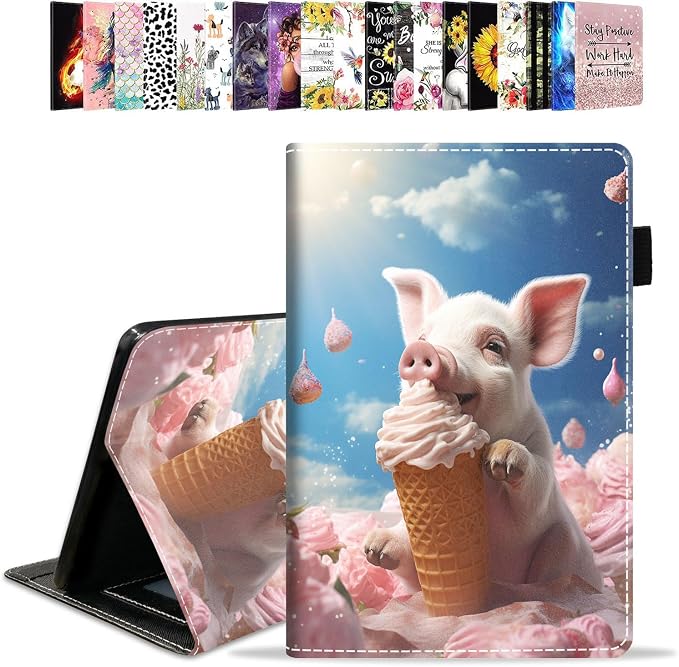 Cute Pig Eating Ice Cream
