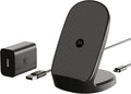 Motorola TurboPower 15W Wireless Stand + 33W Charger + Cable - Charging for Moto G Power 2024/2025 G Stylus 2024/2025 Edge 2023/2024/2025 Razr/Razr Plus 2023/2024/2025 Razr Ultra