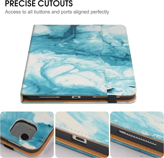 for iPad Air 5th/4th Generation Case 2022/2020 for iPad Air 10.9 Inch Case Cover with Built-in Pencil Holder and Hand Strap Auto Sleep/Wake Multiple Viewing Angles for iPad Air 5/4 Gen Green Cloud