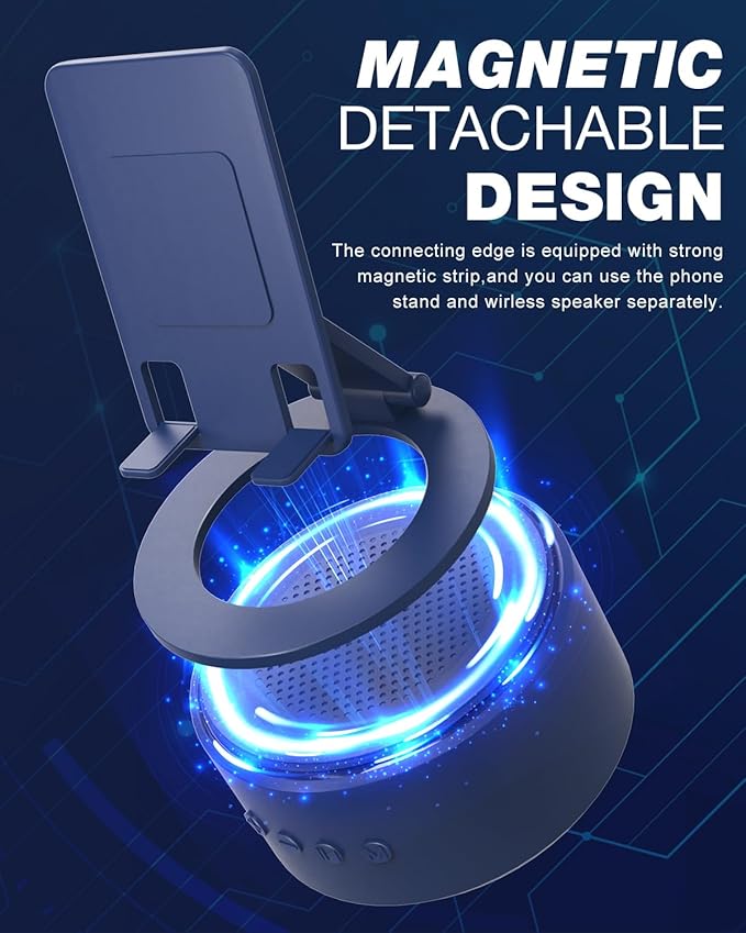Gifts for Men Women Cell Phone Stand with Wireless Bluetooth Speaker Him Husband Boyfriend Anniversary Birthday Gifts from Wife Stocking Stuffer for Men (A-Blue)
