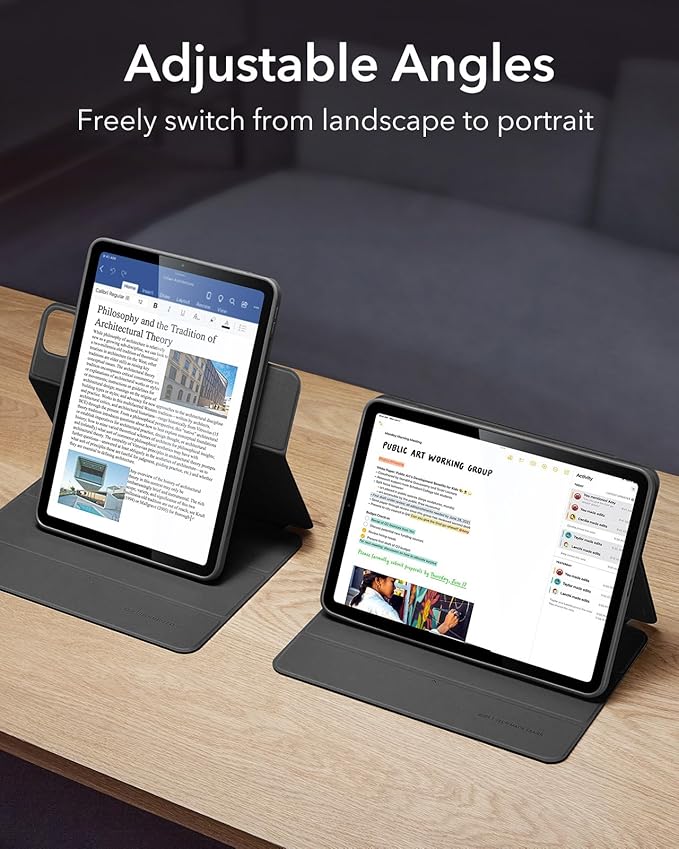 ESR for iPad Air 11 Inch Case M4/M3/M2 (2026/2025/2024) iPad Air 5th/4th Gen Case (2022/2020) 10.9 Inch with Pencil Holder Removable Magnetic Cover Vertical Stand Rebound 360 Series Black