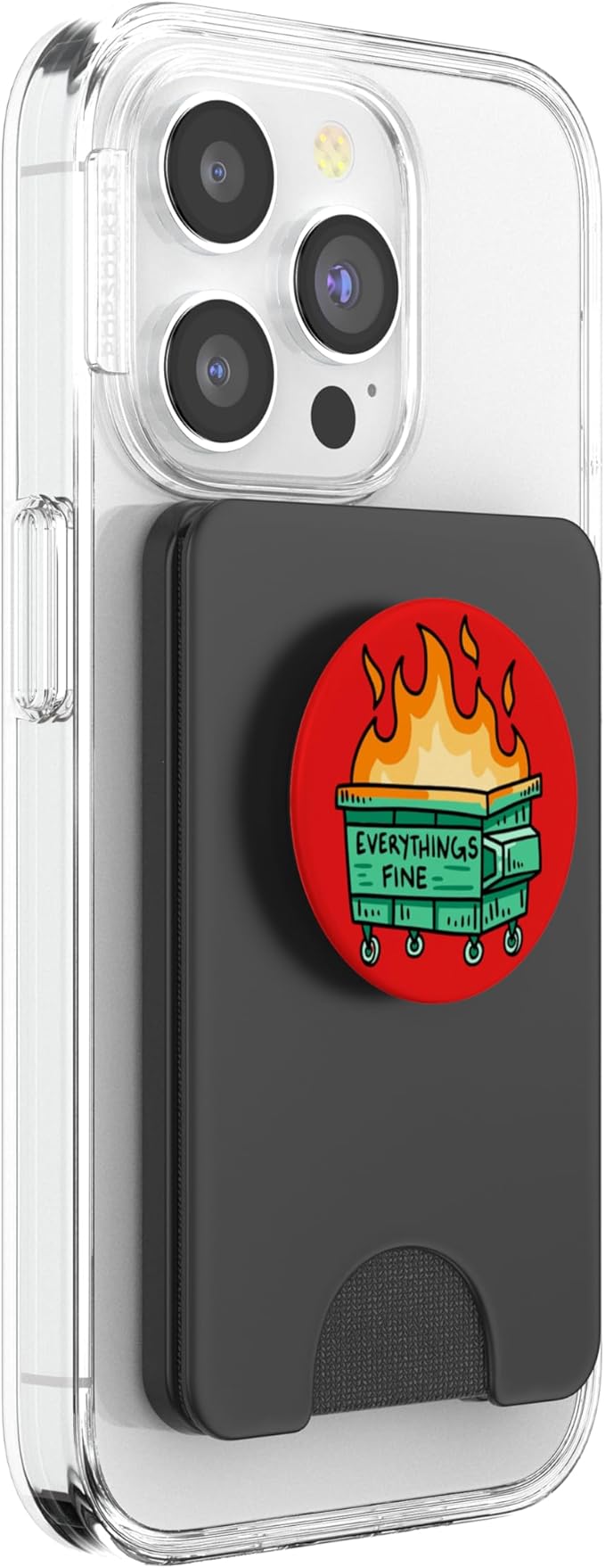 PopSockets Phone Grip – Funny PopSocket - Everythings Fine PopSockets PopWallet for MagSafe