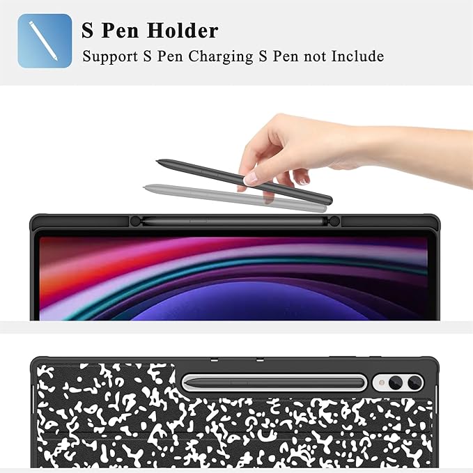 Supveco Case for Samsung Galaxy Tab S10 Ultra/Tab S9 Ultra/Tab S8 Ultra 14.6 Inch with S Pen Holder [Auto Wake/Sleep]Folio Stand Case with Soft TPU Back Cover for Tab S10/S9 Ultra 2024/2023-Book