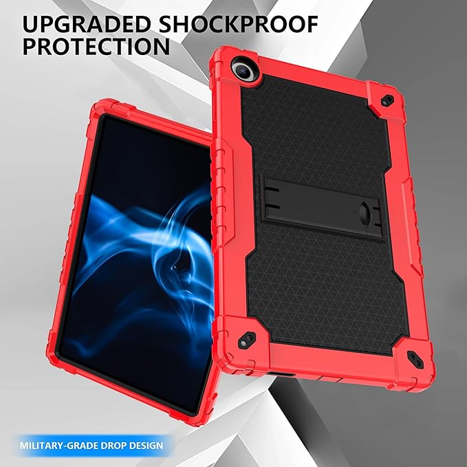 for Onn 10.4 Tablet Pro 2023 Model: 100110603 Case Built in Kickstand Heavy Duty Hybrid Case Hard Back Case Come with Tempered Glass/Shoulder Strap for Onn 10.4 Tablet Pro (Red+Black/1 Pcs)