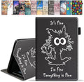Case for Amazon Kindle Fire HD 10 &amp 10 Plus Tablet 10.1 (13th/11th Generation 2023/2021 Release) - Funny Cat - It's Fine I'm Fine Everything is Fine Premium PU Leather Cover with Auto Sleep Wake