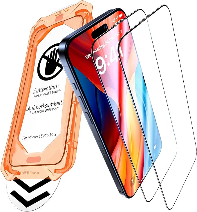 UniqueMe for iPhone 14 Screen Protector - [Military Grade Shatterproof &amp 9H+ Hardness] Screen Protector 14 Tempered Glass Full Coverage Protection Easy Installation 2 Packs