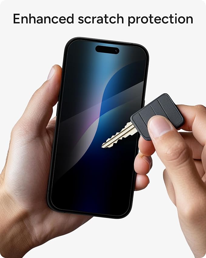 ZAGG Glass Elite Privacy 360 Screen Protector for iPhone 16/15 – 4-Way Privacy Ultra-Strong Tempered Glass 5X Stronger Smudge-Resistant Easy Install Recycled Content