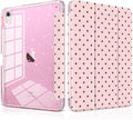 DONGKE for iPad Pro 11 inch Case – Fits M5 2025 / M4 2024 Shockproof Sparkling Glitter Acrylic Back Pencil Holder Trifold Stand Auto Sleep/Wake &amp Touch ID Support - Pink Cross Dot