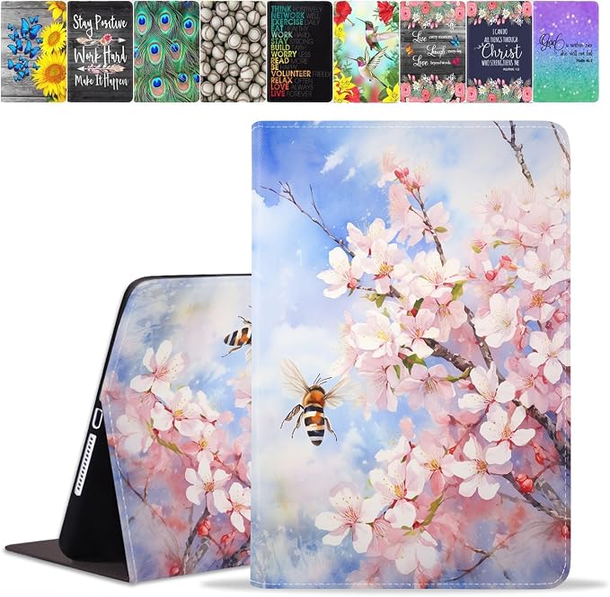 Watercolor Peach Blossom Bee