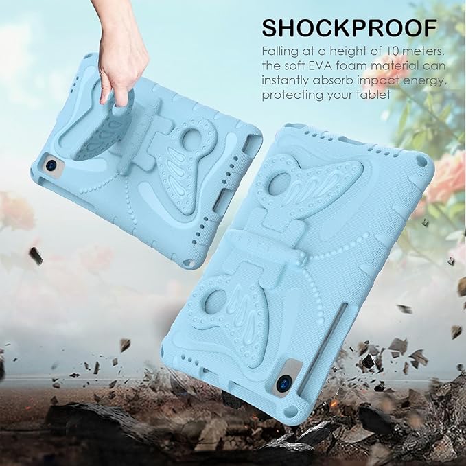 Case Compatible with Lenovo Tab M10 Plus 10.3 Inch/K10 10.3 TB-X606F/TB-X606X/TB-X6C6F/TB-X6C6XLightweight Shockproof Case EVA Foam Cover Stand Cover for Boys Girls(Light Blue)