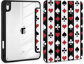 Case for iPad (A16) 11th Generation 11 inch 2025 /iPad 10th Gen 10.9 2022- Cute Patterns with Clear Back Shell Protection Magnetic Wake Sleep Trifold Stand &amp Pencil Holder Playing Card Suit