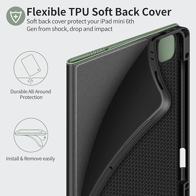 H HOLIMET Case for iPad Pro 12.9 2022 6th/5th/4th/3rd Generation 2021 2020 2018 with Pencil Holder Shockproof Folio Cover for iPad Pro 12.9 inch Auto Sleep/Wake Vegan Leather