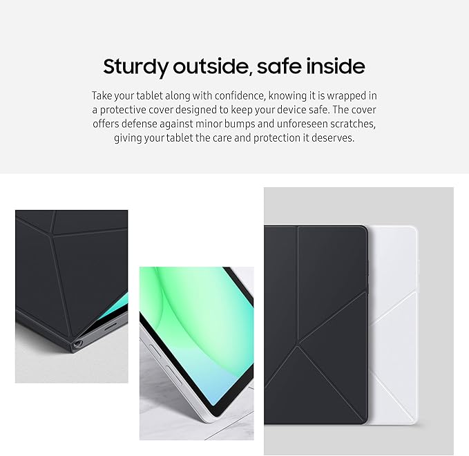 Samsung Galaxy Tab A11+ Book Cover Case Tablet Protector Foldable Stand with Landscape and Portrait Modes Protective Against Bumps and Scratches Auto Screen On/Off US Version White