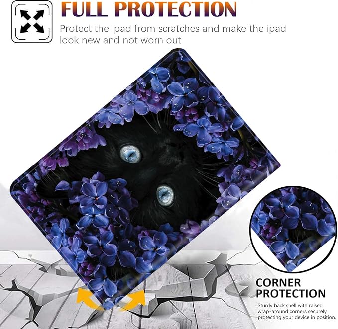 Flower and Black Cat