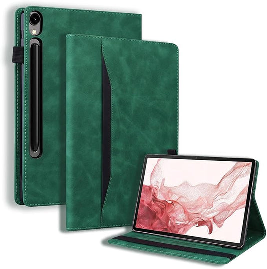 Case for Samsung Galaxy Tab S11 Ultra 14.6 inch 2025 Folio Stand Cover PU Leather Flip Shell with Card SlotShockproof Protective Case for Galaxy Tab S11 Ultra (SM-X930/X936B) Tablet Green