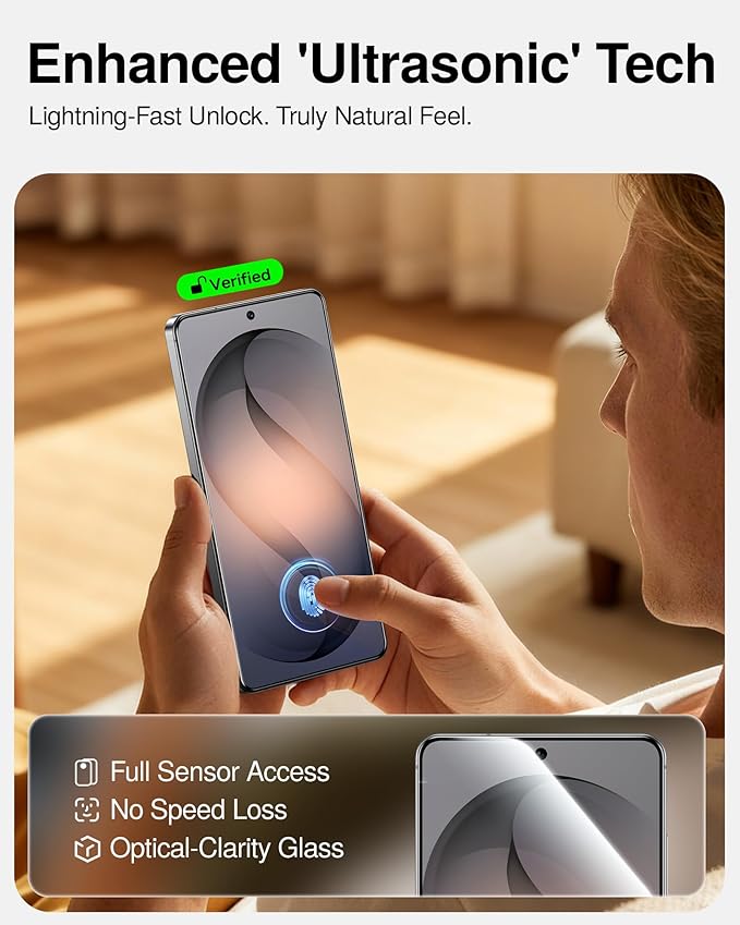 SmartDevil for Samsung Galaxy S26 Ultra Screen Protector [3 Pack] Anti-Reflective AR Tempered Glass Film9H Scratch &amp SGS Impact Resistant In-Display Fingerprint Reader Compatible SmartPull Box