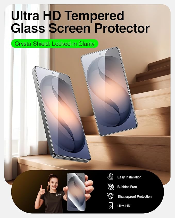 SMARTDEVIL Tempered Glass for Samsung Galaxy S25 Ultra Screen Protector [3 Pack]Fingerprint Unlock Compatible HD Anti-Glare 9H Scratch Resistant Fast &amp Easy SmartPull Box Bubble-Free Install