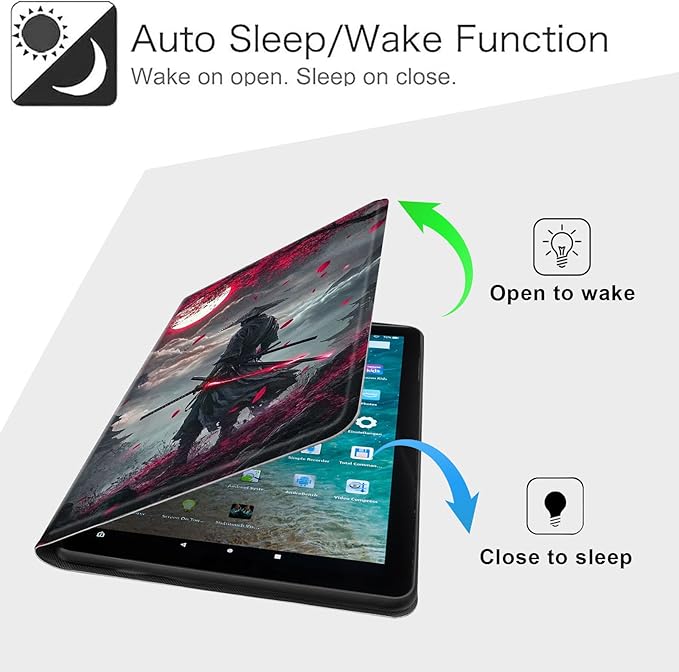 for Fire HD 10 Tablet Case for Kindle Fire HD 10/10 Plus 13th/11th Gen 2023/2021 Slim PU Leather Stand Cover with Auto Wake/Sleep Multi-Angle Viewing &amp Shockproof Samurai