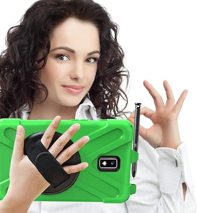 Case for Samsung Galaxy Tab Active 2 8.0 T390 T395 T397 Military Grade [15 ft Drop Tested] Full-Body Shockproof Protective Cover with 360° Rotation Stand Hand Strap &amp Pencil Holder